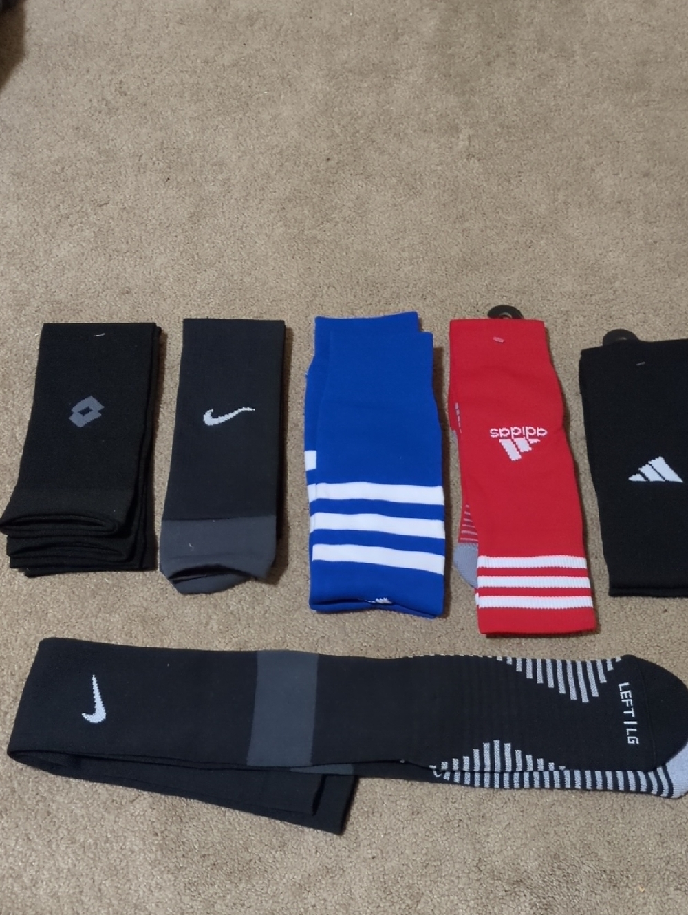 Assorted Soccer Socks And Sleeves Large